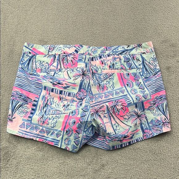 NEW Lilly Pulitzer 4 Adie Ruffle Pocket Stretch Women's Whisper Blue Shorts - Picture 12 of 13